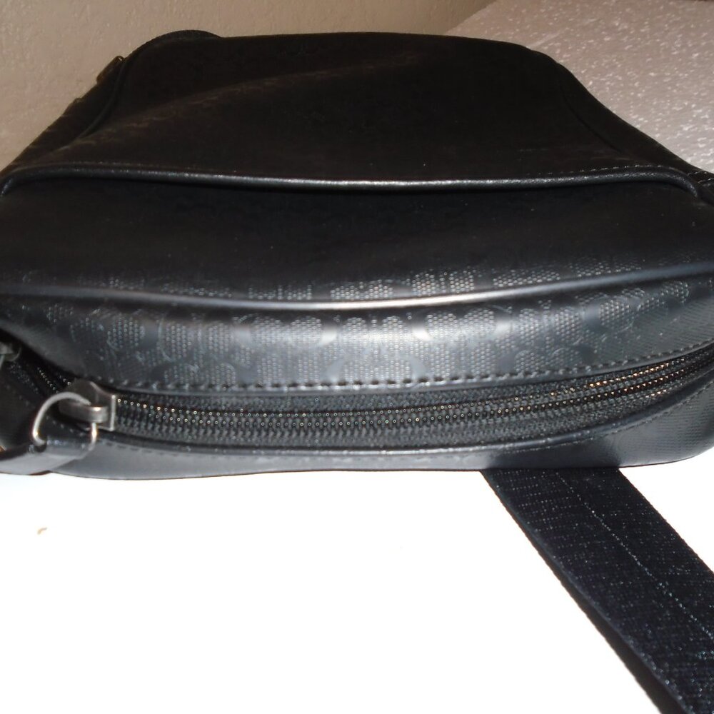 NEW COACH UNISEX SIGNATURE C LOGO BLACK GUNMETAL FLIGHT BAG PURSE TOTE F70848 - Picture 7 of 11